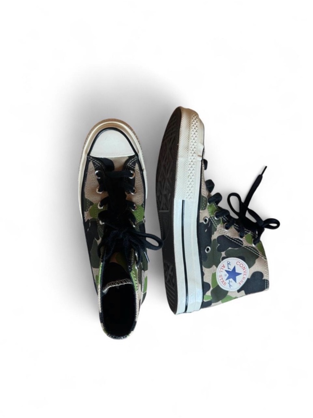 Converse Chuck 70 HI-top Camo Sneakers in Candied Ginger/Piq